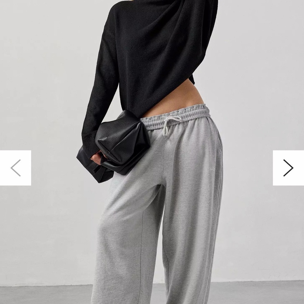 Women's Wide-Leg Track Pants in Light Gray